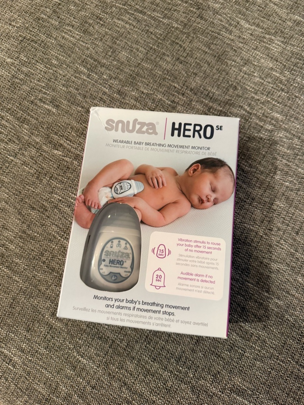 Snuza Hero SE Wearable Baby Breathing Monitor - White